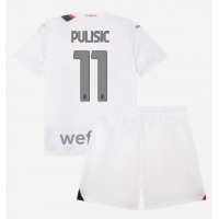 Koszulka piłkarska AC Milan Christian Pulisic #11 Strój wyjazdowy dla dzieci 2023-24 tanio Krótki Rękaw (+ Krótkie spodenki)
